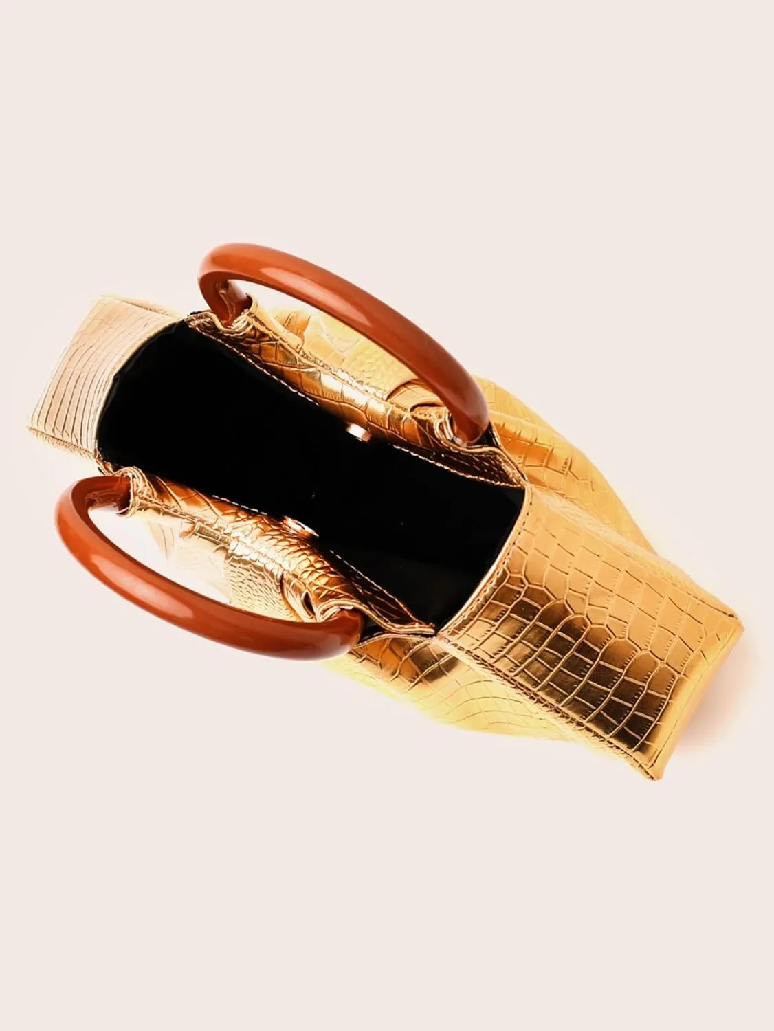 Women's Crocodile Texture Shiny Glossy PU Pleated Cloud Evening Bags Handbag Party Purse Glitter Clutch Bag