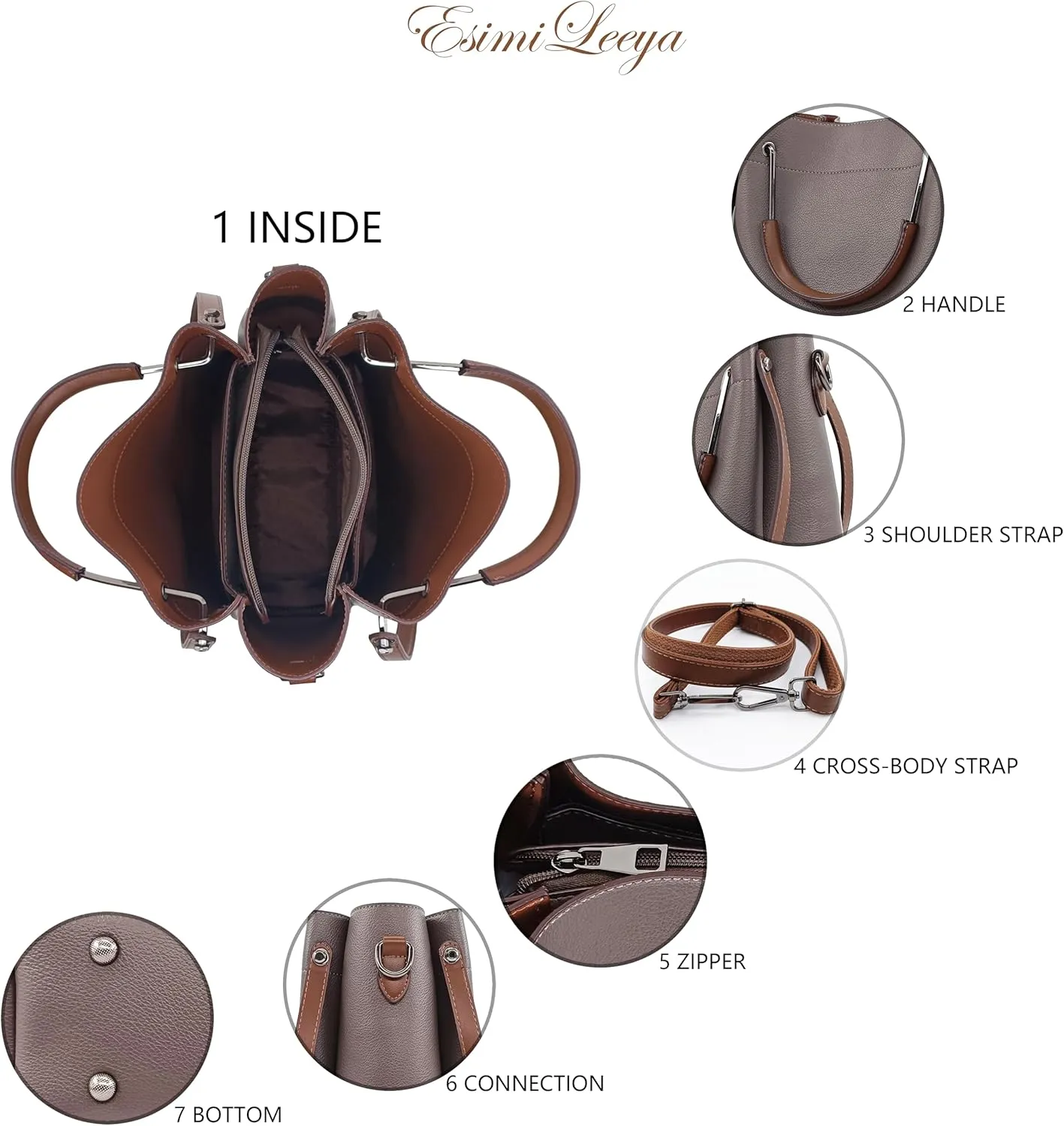 Women's Cross Body Purses and Handbags Top Handle Bags (3 Straps,Metal Hand  Shoulder Crossbody Straps)
