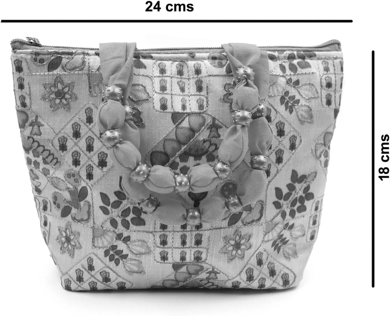 Womens Designer Embroidery Handbag Handmade Satin Bags for Wedding Party Fancy Purse with Top Handle