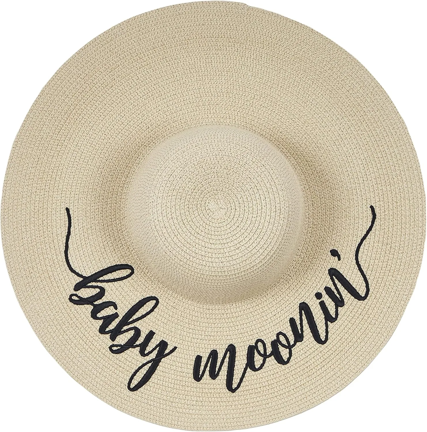 Womens Embroidered Straw Sun Hat Bridal Shower Gift Bachelorette Honeymoon