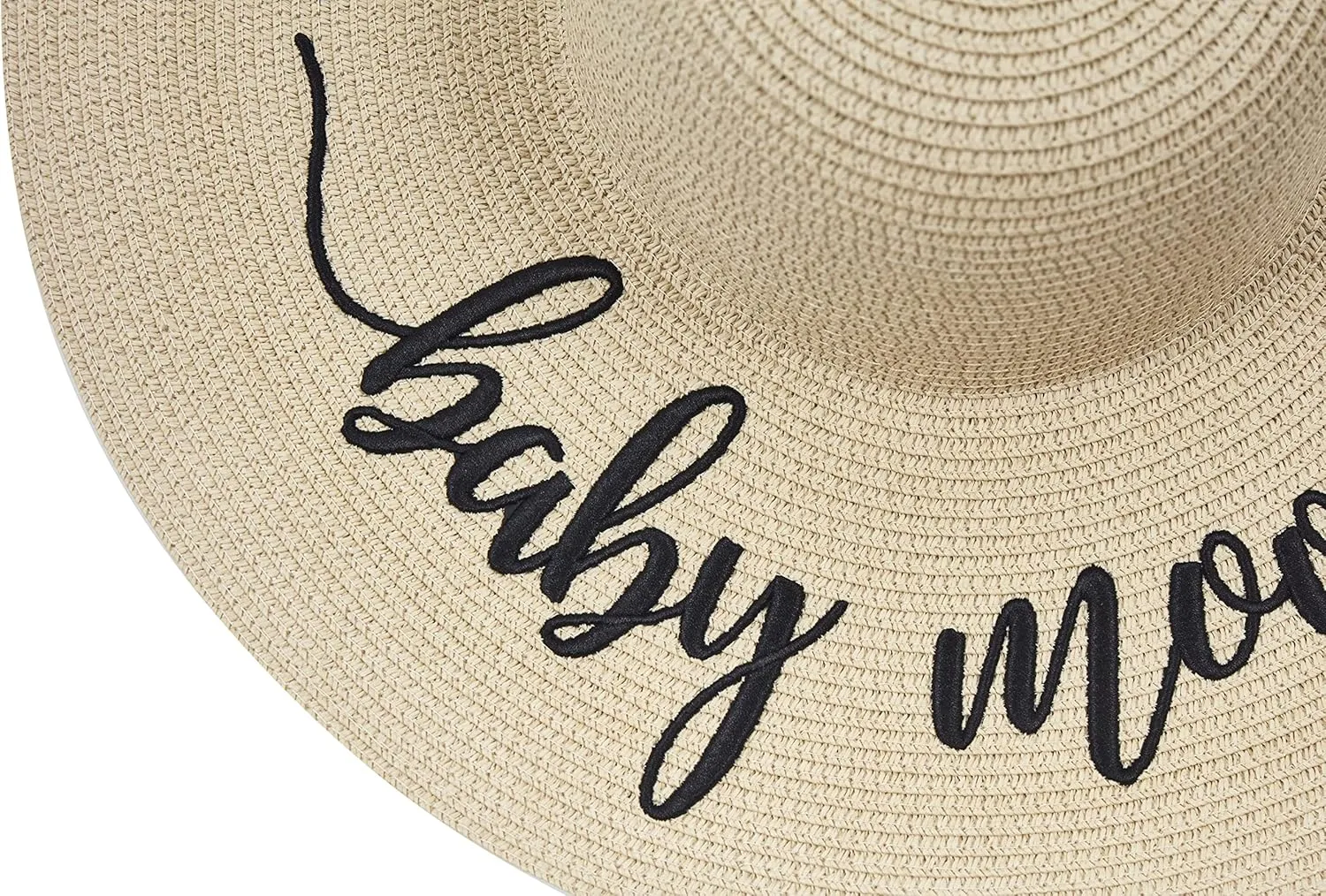 Womens Embroidered Straw Sun Hat Bridal Shower Gift Bachelorette Honeymoon