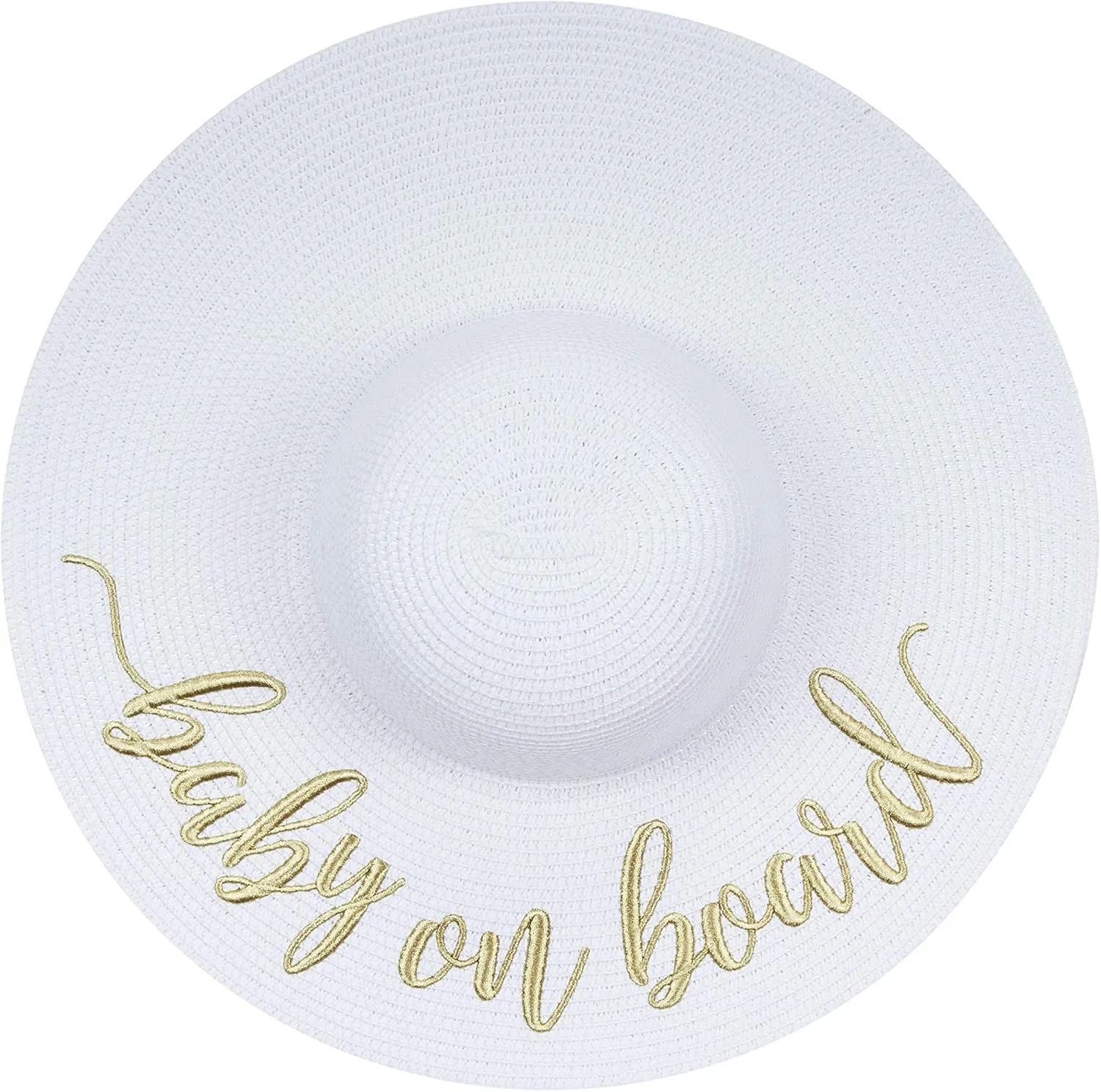 Womens Embroidered Straw Sun Hat Bridal Shower Gift Bachelorette Honeymoon