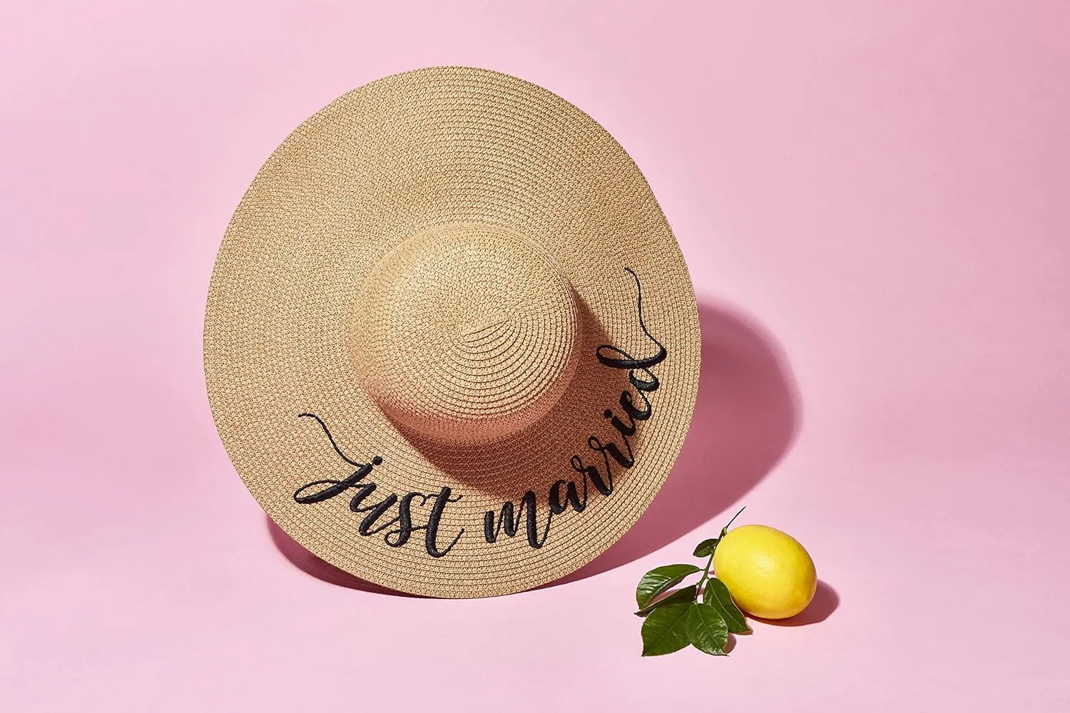 Womens Embroidered Straw Sun Hat Bridal Shower Gift Bachelorette Honeymoon