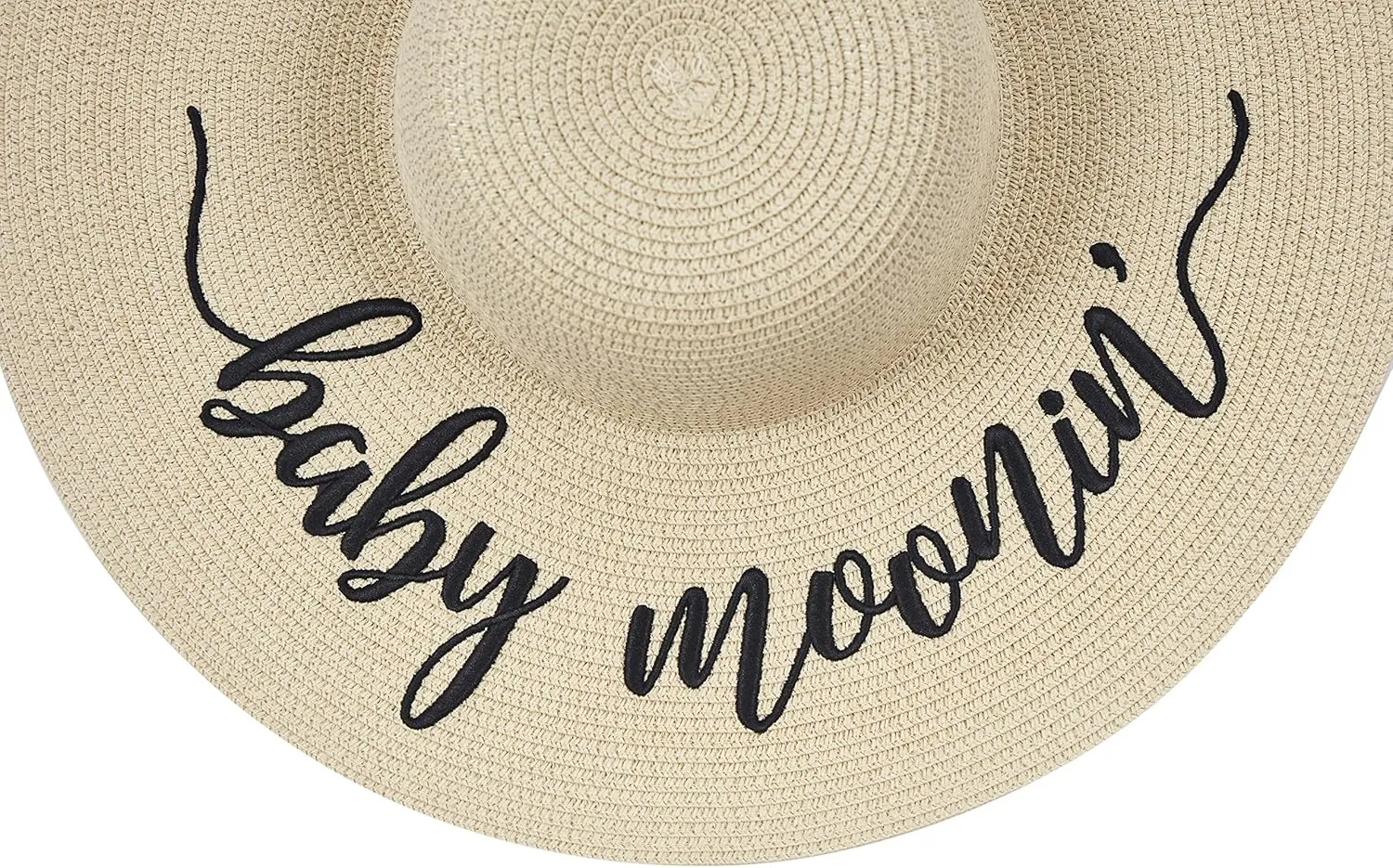 Womens Embroidered Straw Sun Hat Bridal Shower Gift Bachelorette Honeymoon