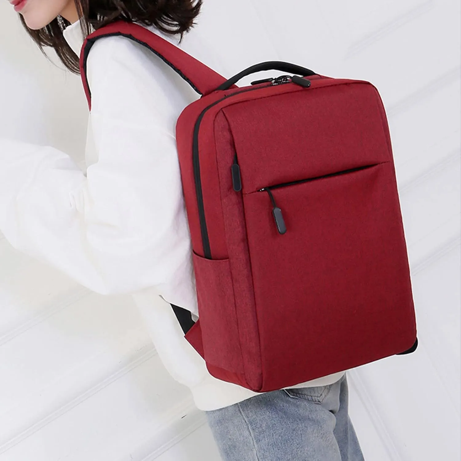 Women's Fashion Cloth Outdoor Travel Bag Travel Mini Backpacks for Teens Fashion Soft Leather Outdoor Backpack(Red)