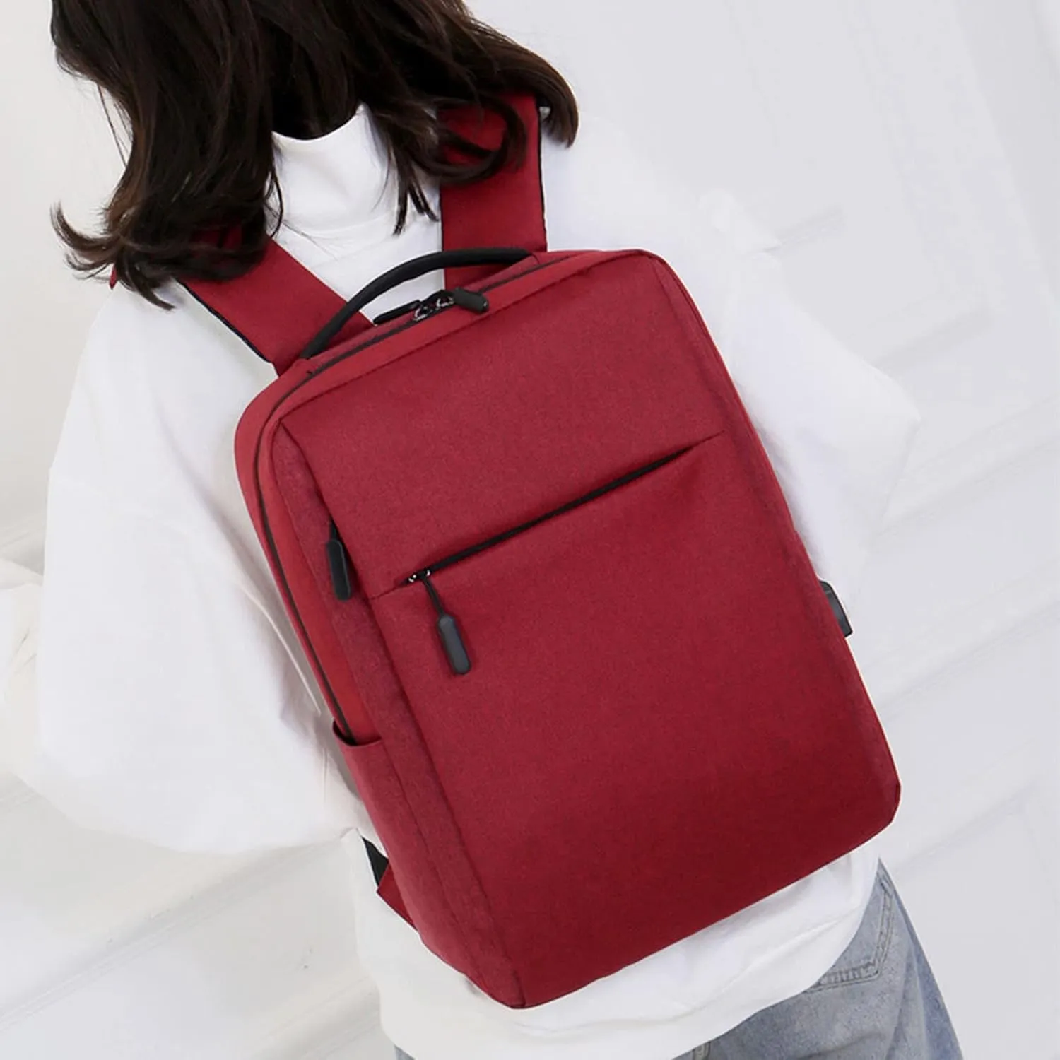 Women's Fashion Cloth Outdoor Travel Bag Travel Mini Backpacks for Teens Fashion Soft Leather Outdoor Backpack(Red)