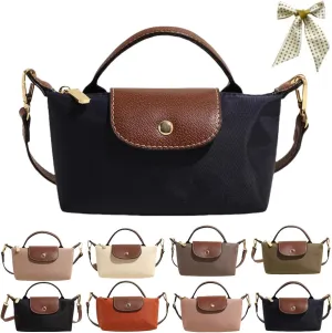 Women's Fashion Colorblock Mini Crossbody Bag,Mini Shoulder Purses with Adjustable Strap,Solid Color Nylon Square Handbags
