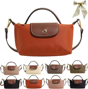 Women's Fashion Colorblock Mini Crossbody Bag,Mini Shoulder Purses with Adjustable Strap,Solid Color Nylon Square Handbags