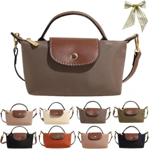 Women's Fashion Colorblock Mini Crossbody Bag,Mini Shoulder Purses with Adjustable Strap,Solid Color Nylon Square Handbags