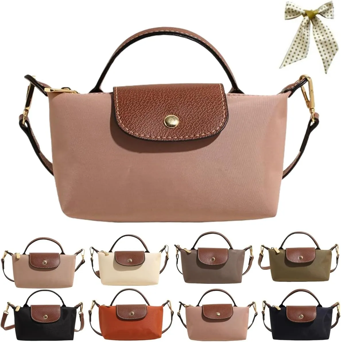 Women's Fashion Colorblock Mini Crossbody Bag,Mini Shoulder Purses with Adjustable Strap,Solid Color Nylon Square Handbags