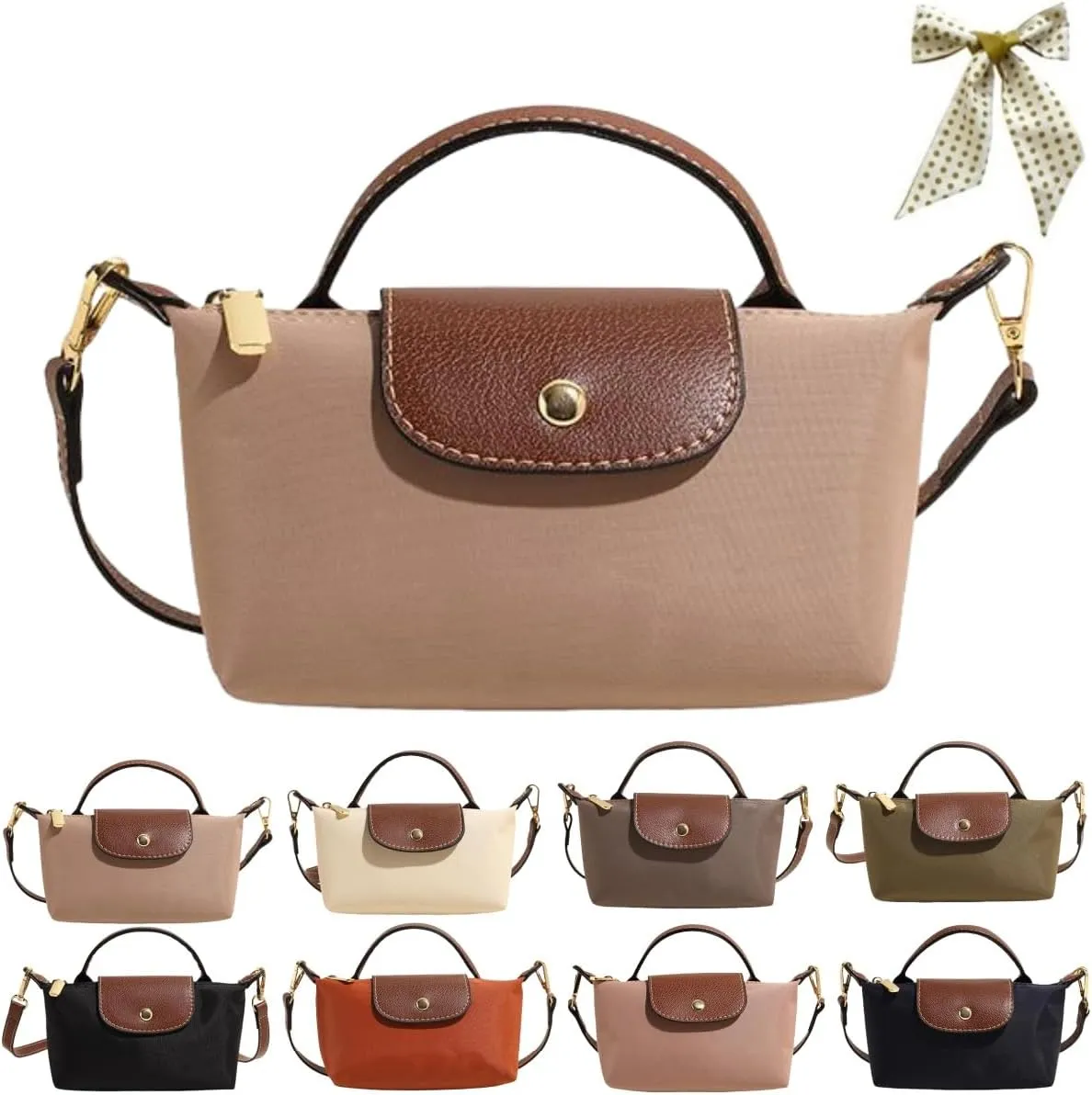 Women's Fashion Colorblock Mini Crossbody Bag,Mini Shoulder Purses with Adjustable Strap,Solid Color Nylon Square Handbags