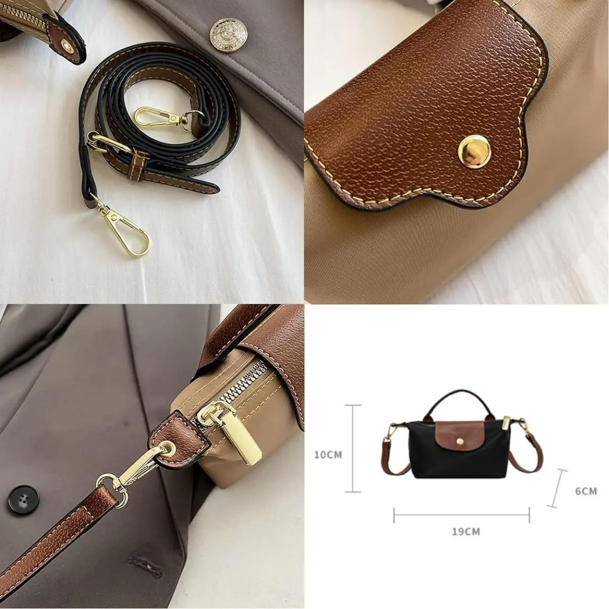 Women's Fashion Colorblock Mini Crossbody Bag,Mini Shoulder Purses with Adjustable Strap,Solid Color Nylon Square Handbags
