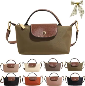 Women's Fashion Colorblock Mini Crossbody Bag,Mini Shoulder Purses with Adjustable Strap,Solid Color Nylon Square Handbags