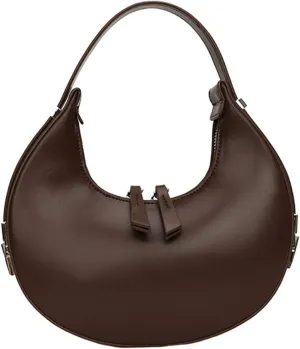 Women's Fashion Crescent Zipper Adjustable Backstrap Shoulder Bag Popular Leather Minimalist Texture Handbag