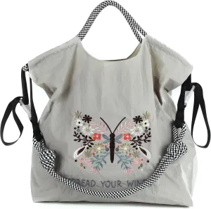 Women's fashion handbag embroidered skateboard bear nylon handbag designed for travel, beach, and birthday shopping bags (SL-1W3P-94TX)