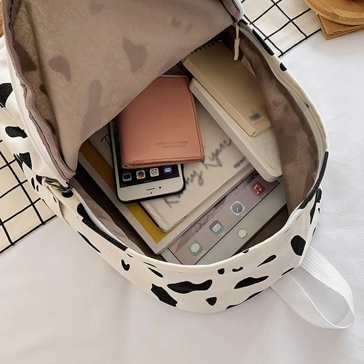 Women's Fashion Office Bags Retro Large Capacity Solid Soft Fashion Backpacks Fashion Faux Work Travel Handbags(White)