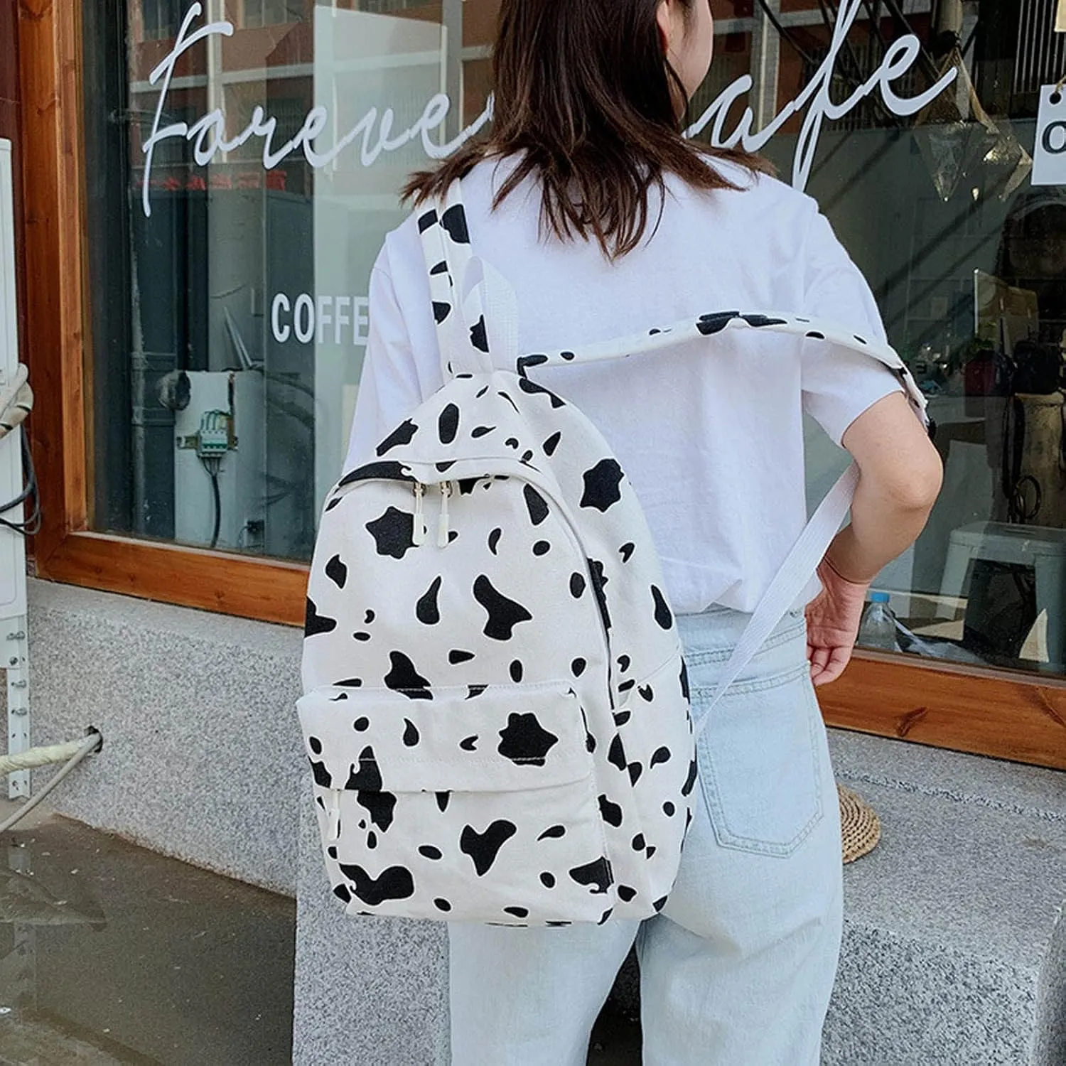 Women's Fashion Office Bags Retro Large Capacity Solid Soft Fashion Backpacks Fashion Faux Work Travel Handbags(White)