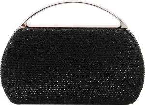 Women's Fashion Top Handle Rhinestone Beaded Evening Bag Clutch Handbag