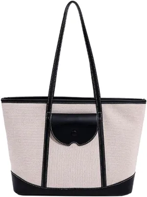 Women's Fashion Tote Bags Canvas Shoulder Bag Purse Large Handbeg Casual Work Travel Top Handle Satchel