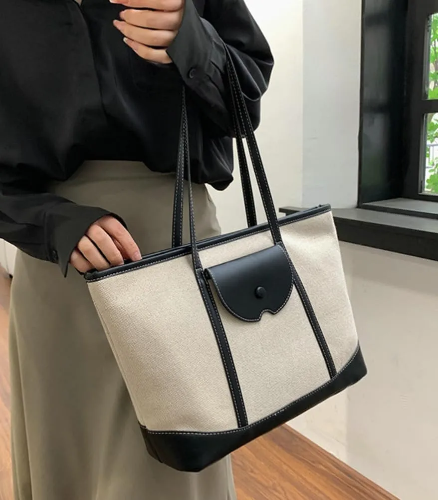 Women's Fashion Tote Bags Canvas Shoulder Bag Purse Large Handbeg Casual Work Travel Top Handle Satchel