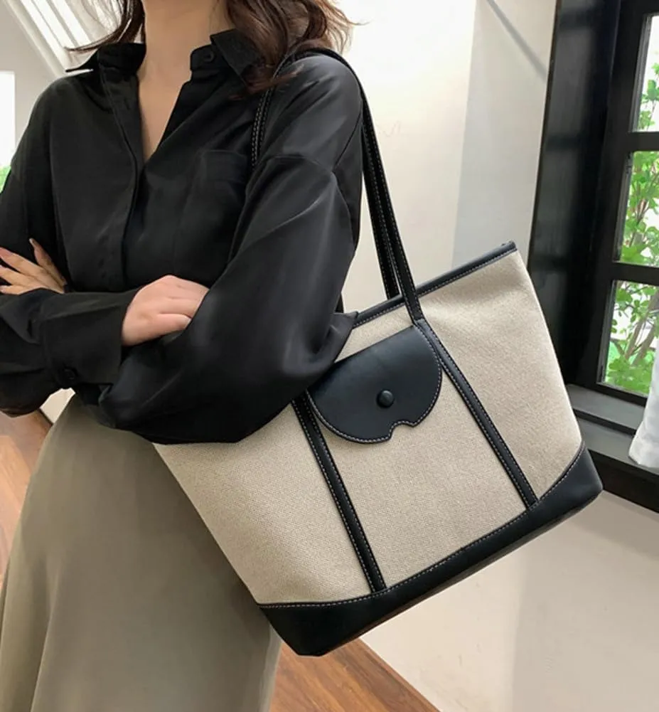 Women's Fashion Tote Bags Canvas Shoulder Bag Purse Large Handbeg Casual Work Travel Top Handle Satchel