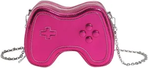 Women's Glossy Game Controller Handle Chain Crossbody Bag, Creative Funny Shoulder Bag, PU Retro Underarm Cell Phone Purse