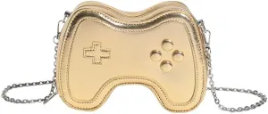 Women's Glossy Game Controller Handle Chain Crossbody Bag, Creative Funny Shoulder Bag, PU Retro Underarm Cell Phone Purse