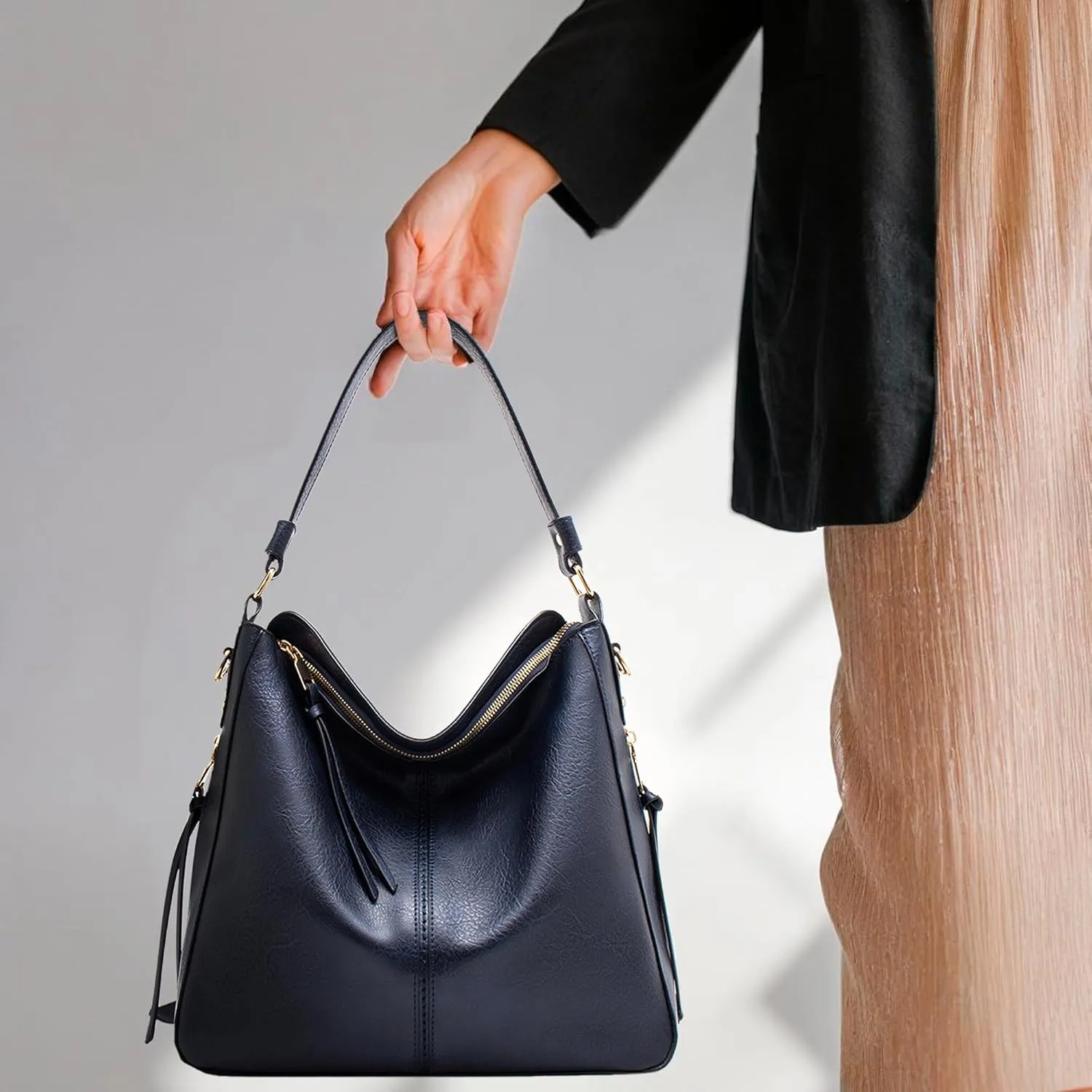 Women's Handbag Shoulder Bag Vintage-Inspired PU Vegan Leather Stylish Crossbody Bucket Purse Satchel