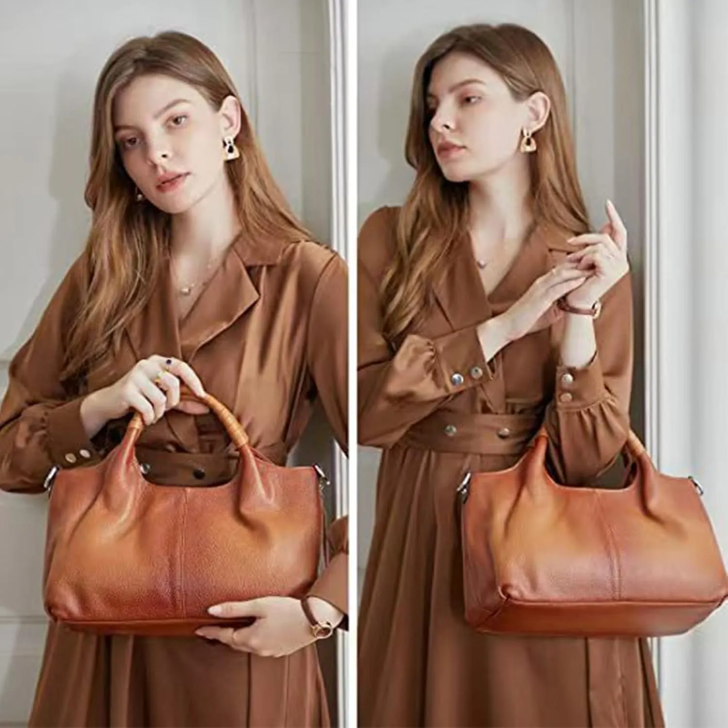 Womens Leather Purses and Handbags Shoulder Bag Top Handle Satchel Ladies Soft Large Tote Bag Cross Body Hobo Bags
