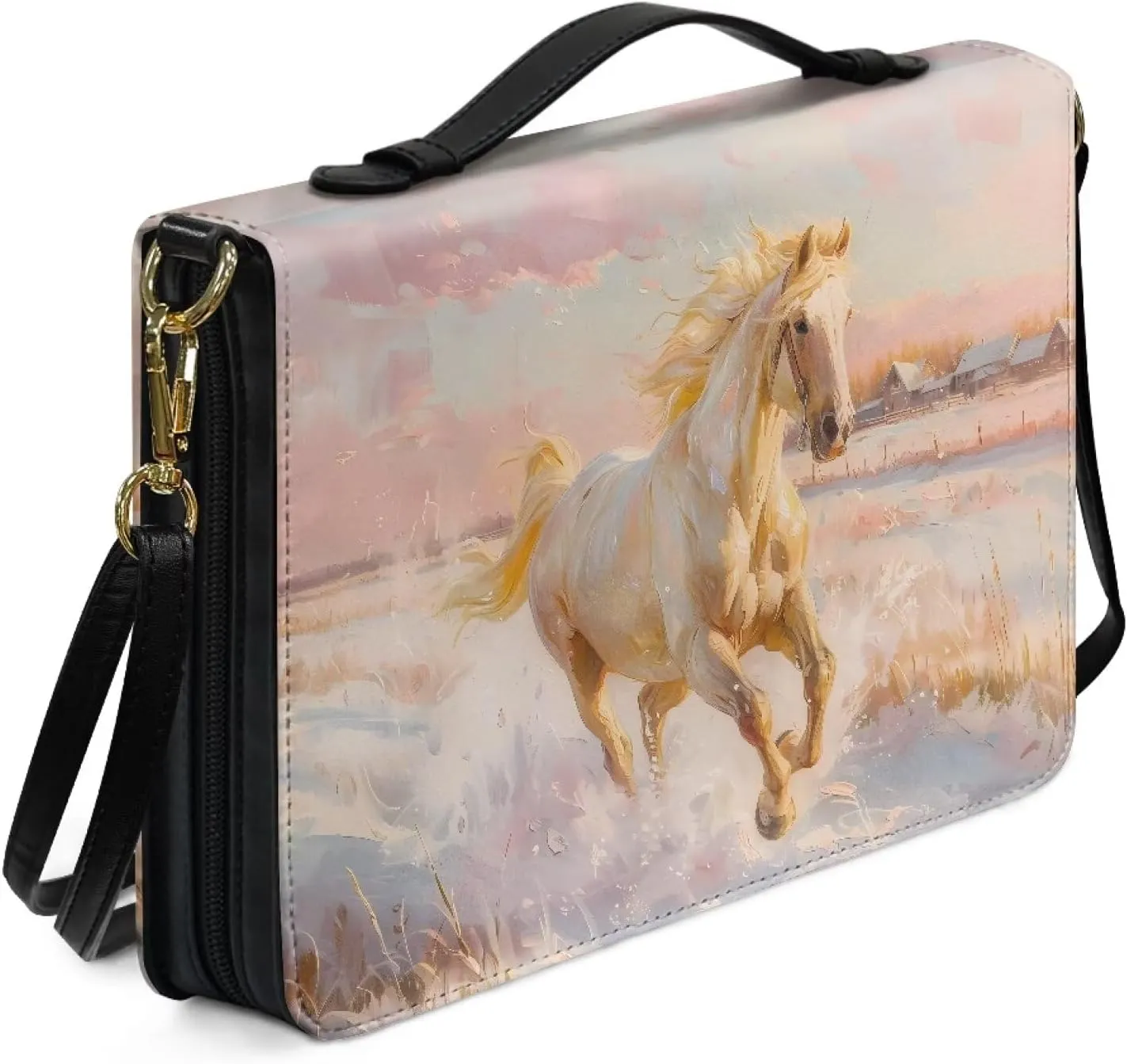 Womens Mens Bible Cover Case Leather Bible Carrying Bag Portable Church Protective for Christian Size M-2XL