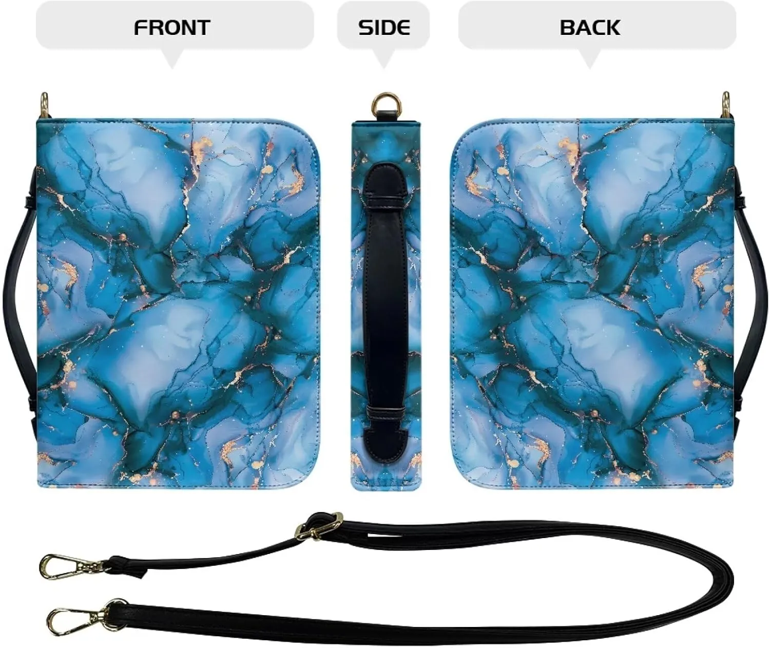 Womens Mens Bible Cover Case Leather Bible Carrying Bag Portable Church Protective for Christian Size M-2XL
