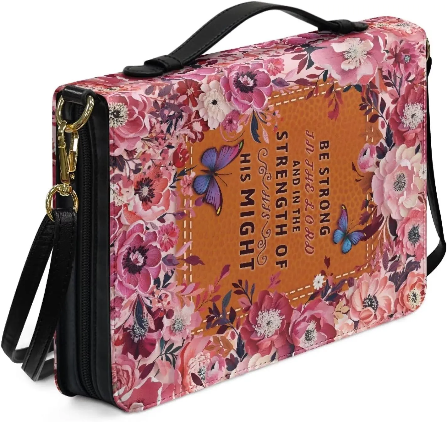 Womens Mens Bible Cover Case Leather Bible Carrying Bag Portable Church Protective for Christian Size M-2XL