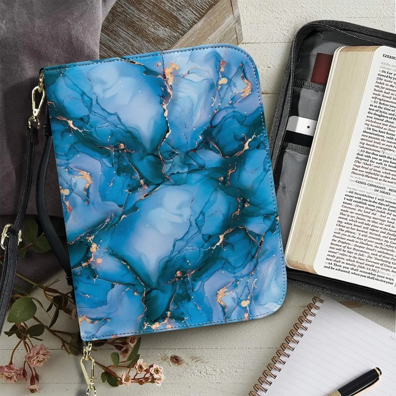 Womens Mens Bible Cover Case Leather Bible Carrying Bag Portable Church Protective for Christian Size M-2XL