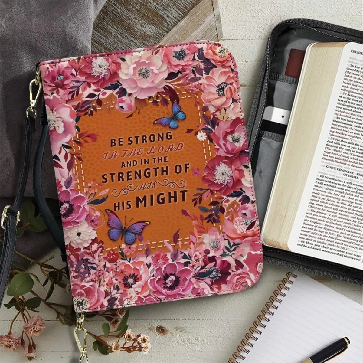 Womens Mens Bible Cover Case Leather Bible Carrying Bag Portable Church Protective for Christian Size M-2XL