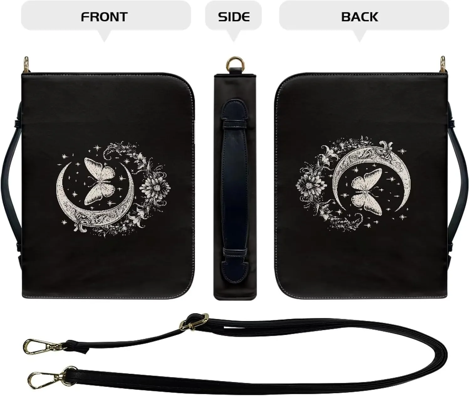 Womens Mens Bible Cover Case Leather Bible Carrying Bag Portable Church Protective for Christian Size M-2XL