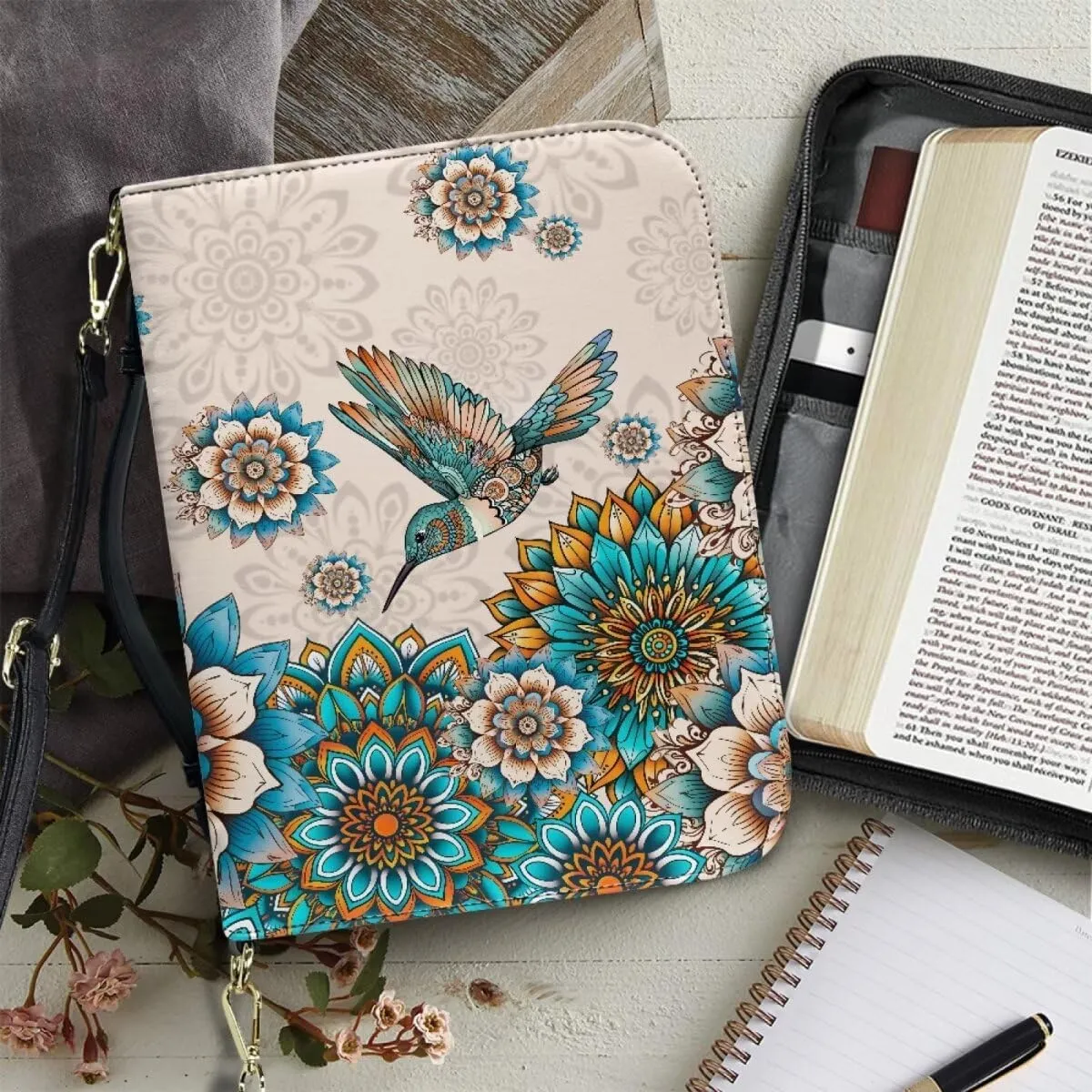 Womens Mens Bible Cover Case Leather Bible Carrying Bag Portable Church Protective for Christian Size M-2XL
