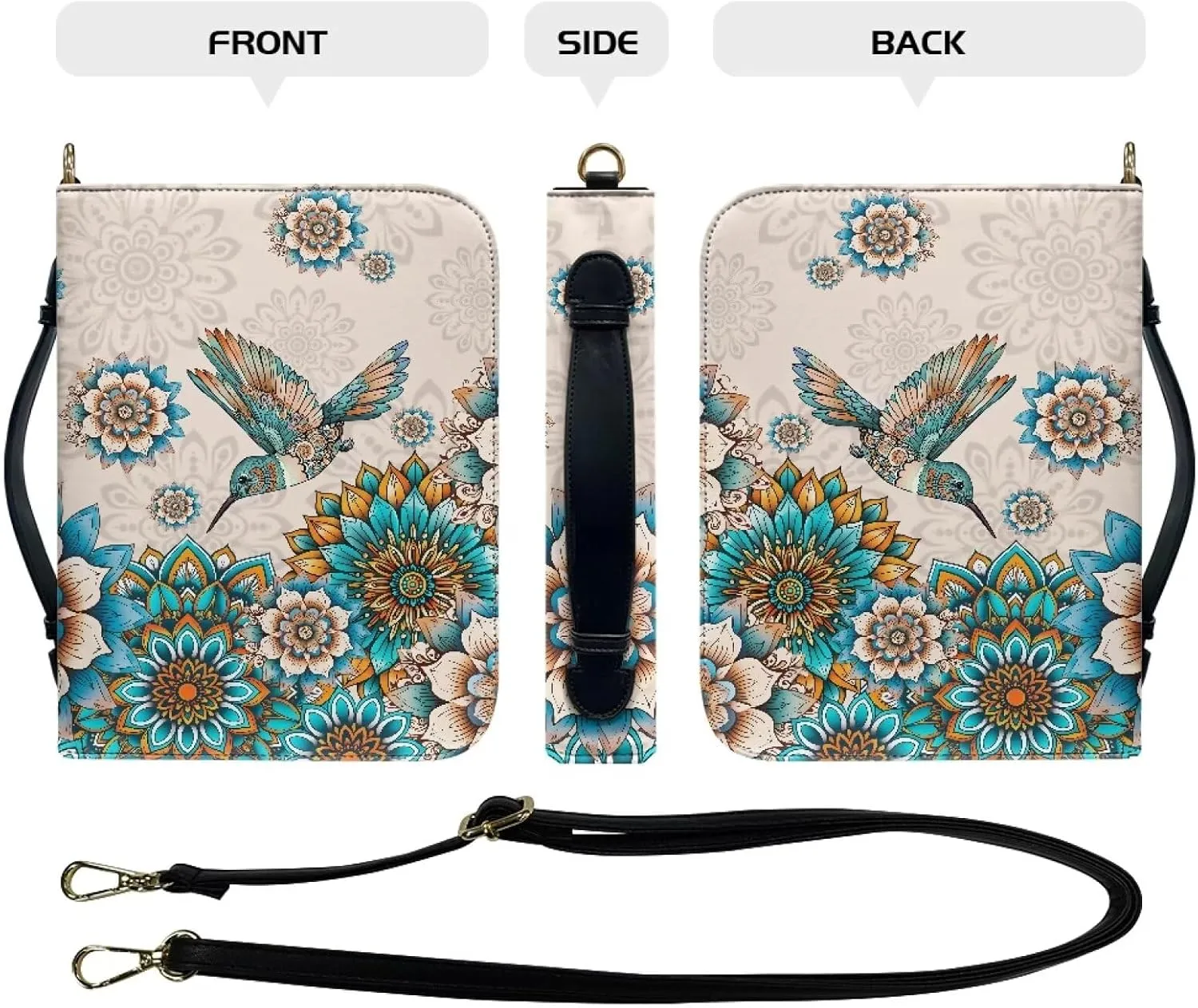 Womens Mens Bible Cover Case Leather Bible Carrying Bag Portable Church Protective for Christian Size M-2XL