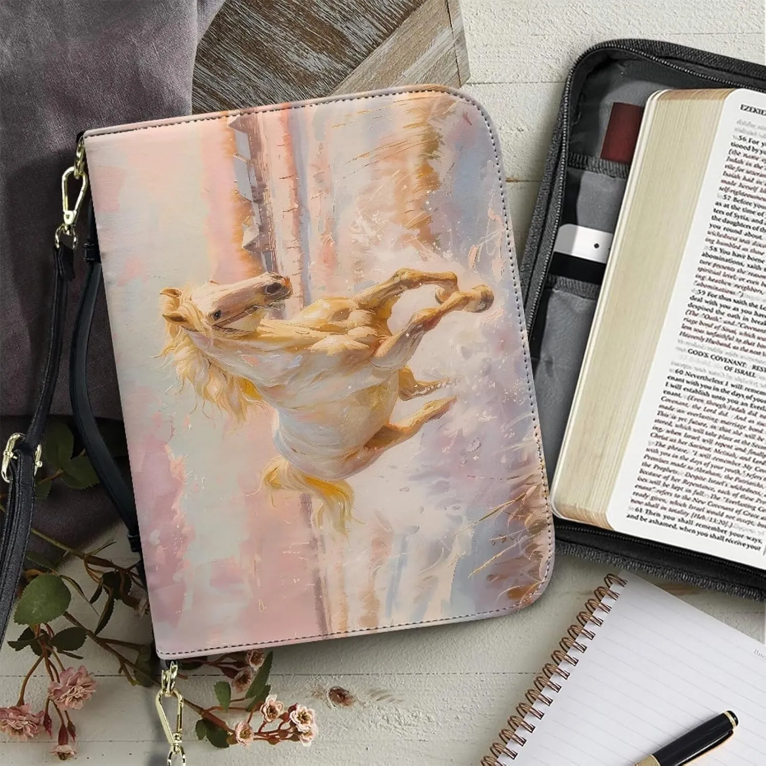 Womens Mens Bible Cover Case Leather Bible Carrying Bag Portable Church Protective for Christian Size M-2XL