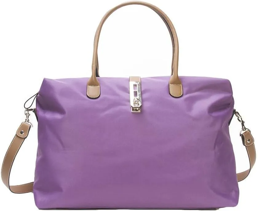 Women's Nylon Oversized Travel Tote Bag - Light Purple