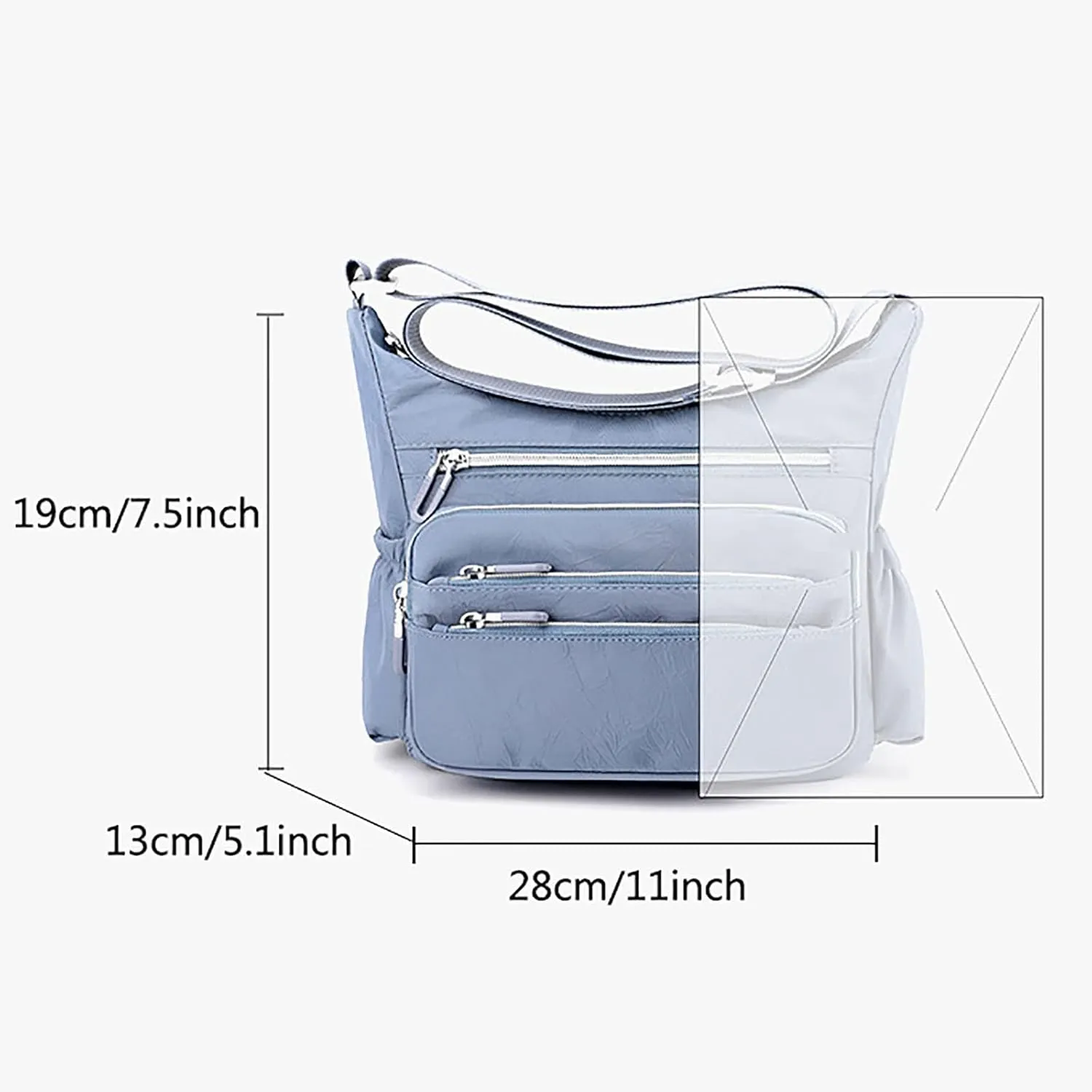 Womens Pocket Casual Crossbody Bag Ladies Shoulder Messenger Bags Handbag For Daily Use Travel Mens (BU1, One Size)