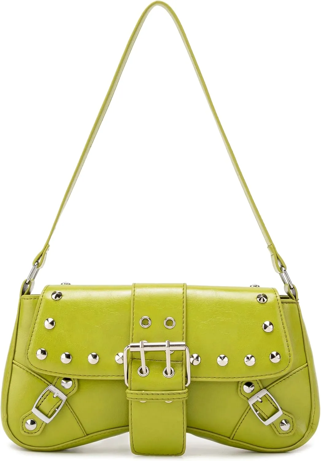Women's Shoulder Bag Y2K Purses 90s Studded Rivet Punk Handbag Red Leather Purses summer bags for women 2025 trendy