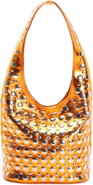Women's Studded Shoulder Bag Soft PU Leather Y2k 90s Punk Tote Bags Streetwear Underarm Purse Top-handle Hobo Handbag