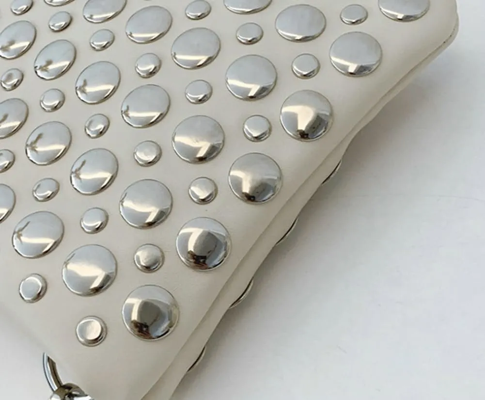 Women's Studded Shoulder Bag Soft PU Y2k Punk Tote Bags Streetwear Underarm Purse Top-handle Hobo Handbag 2025