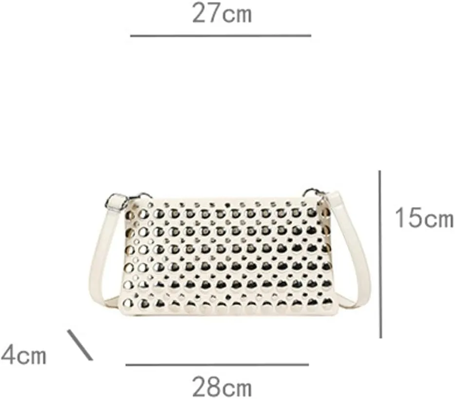 Women's Studded Shoulder Bag Soft PU Y2k Punk Tote Bags Streetwear Underarm Purse Top-handle Hobo Handbag 2025