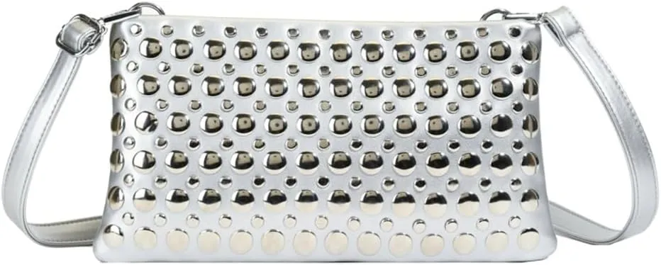 Women's Studded Shoulder Bag Soft PU Y2k Punk Tote Bags Streetwear Underarm Purse Top-handle Hobo Handbag 2025