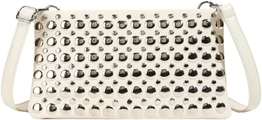 Women's Studded Shoulder Bag Soft PU Y2k Punk Tote Bags Streetwear Underarm Purse Top-handle Hobo Handbag 2025