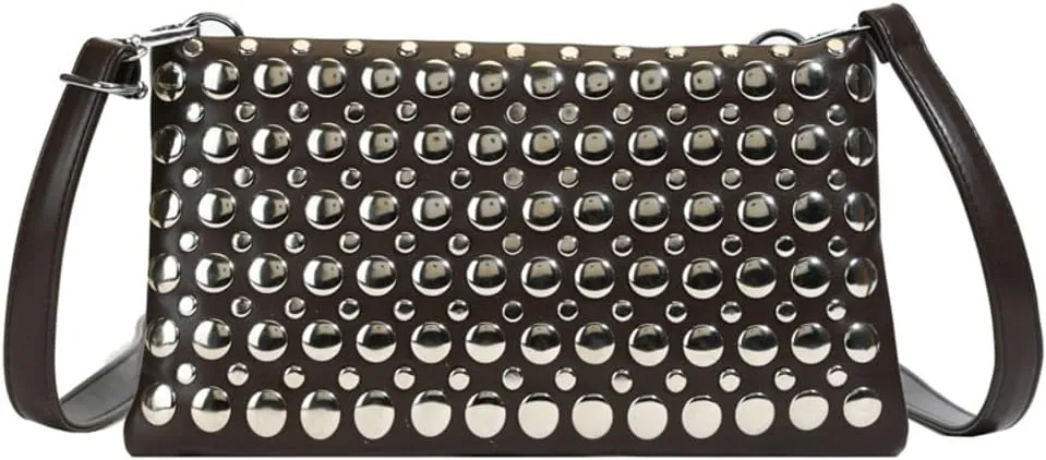 Women's Studded Shoulder Bag Soft PU Y2k Punk Tote Bags Streetwear Underarm Purse Top-handle Hobo Handbag 2025