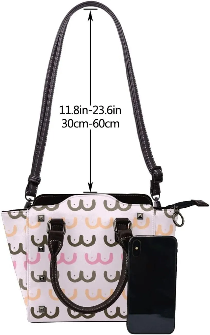 Womens Studded Tote Handbags Top Casual Shoulder Bags Satchel Purse