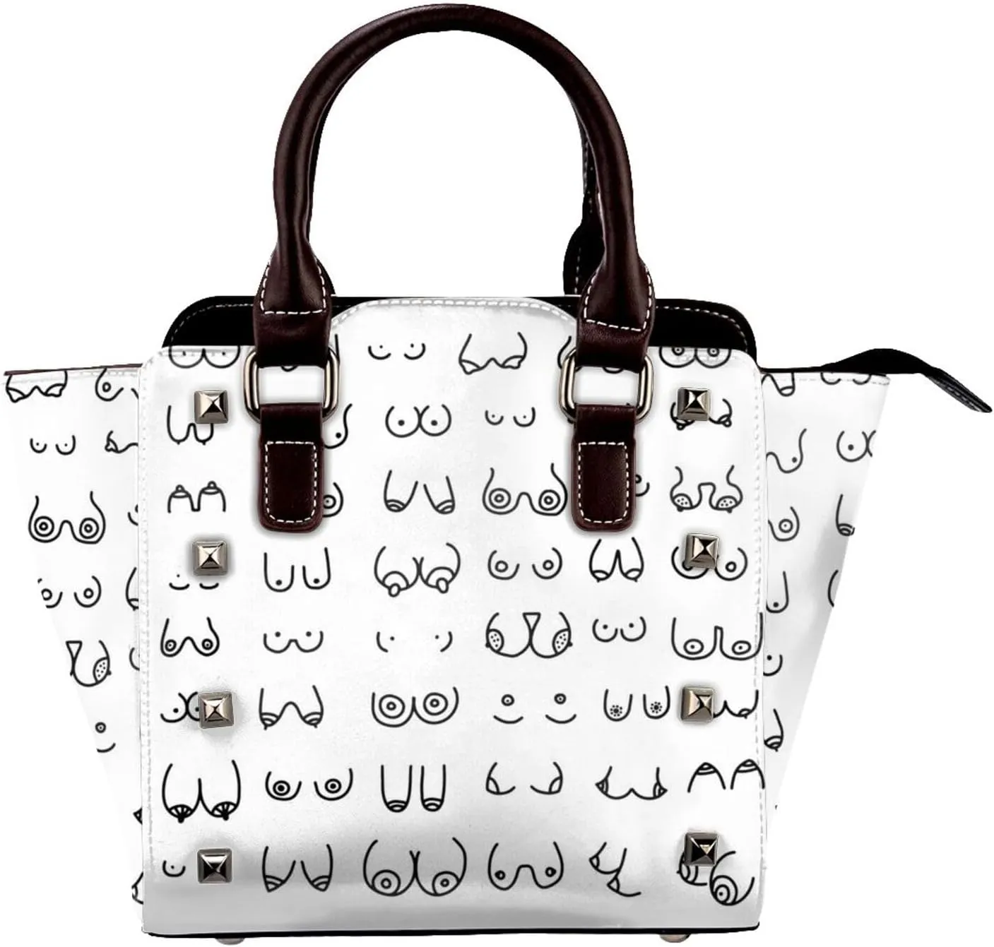 Womens Studded Tote Handbags Top Casual Shoulder Bags Satchel Purse