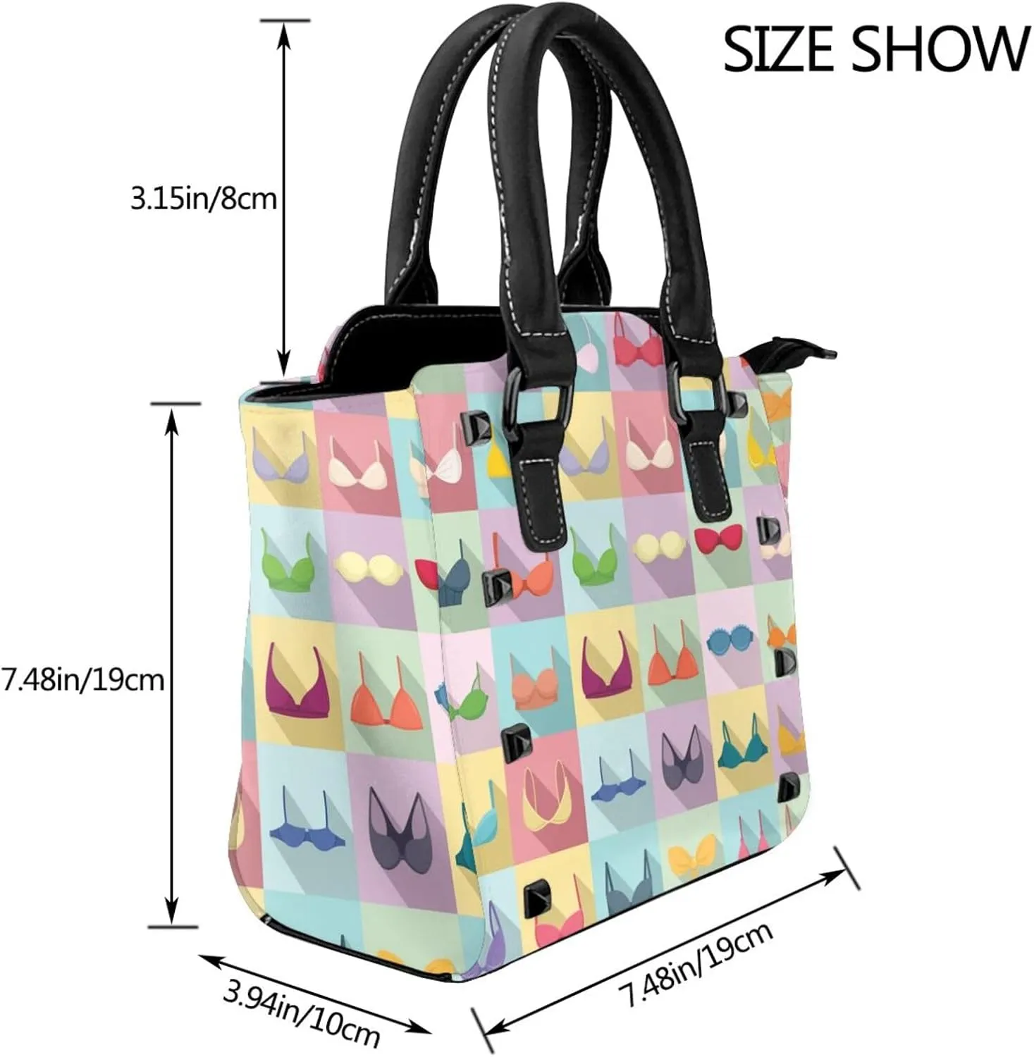 Womens Studded Tote Handbags Top Casual Shoulder Bags Satchel Purse